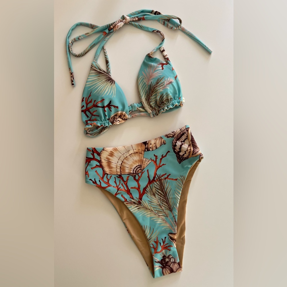 Tropical Print Bikini Set